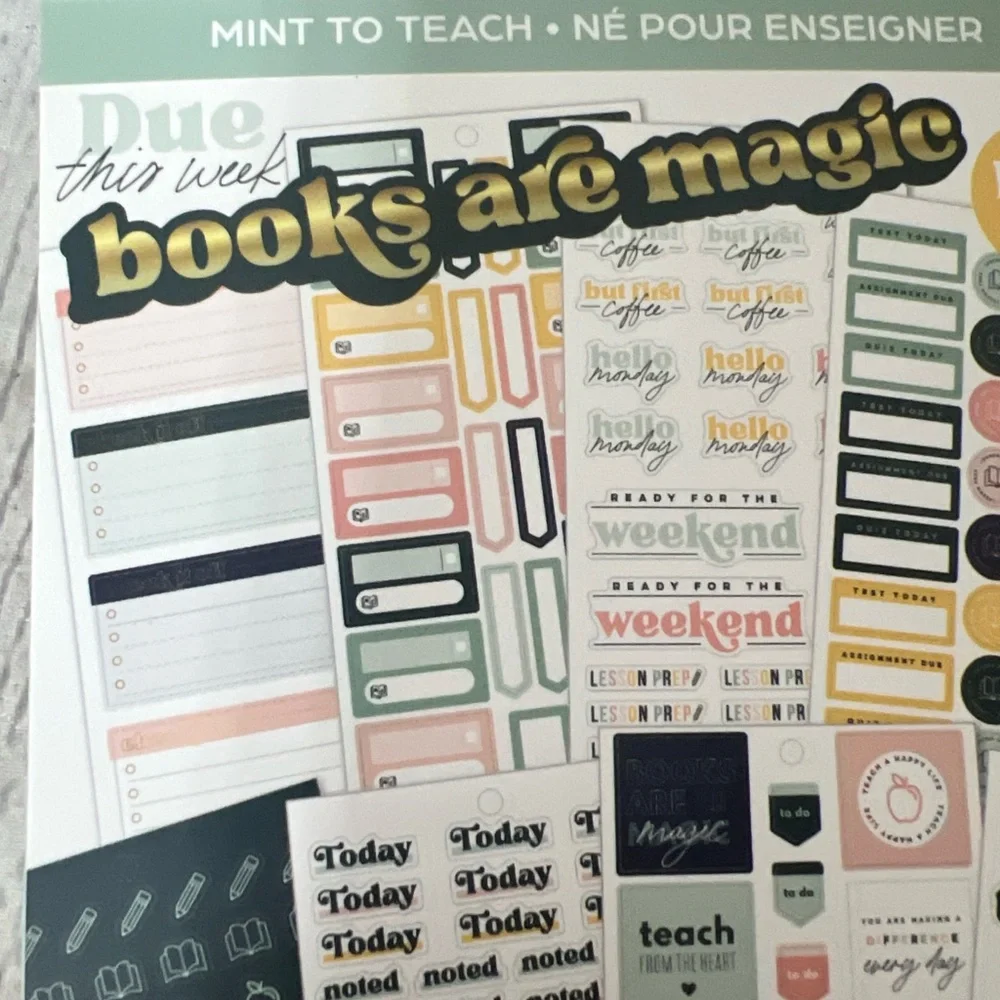 Happy Planner Sticker Book Mint To Teach Teacher 932 Pieces New